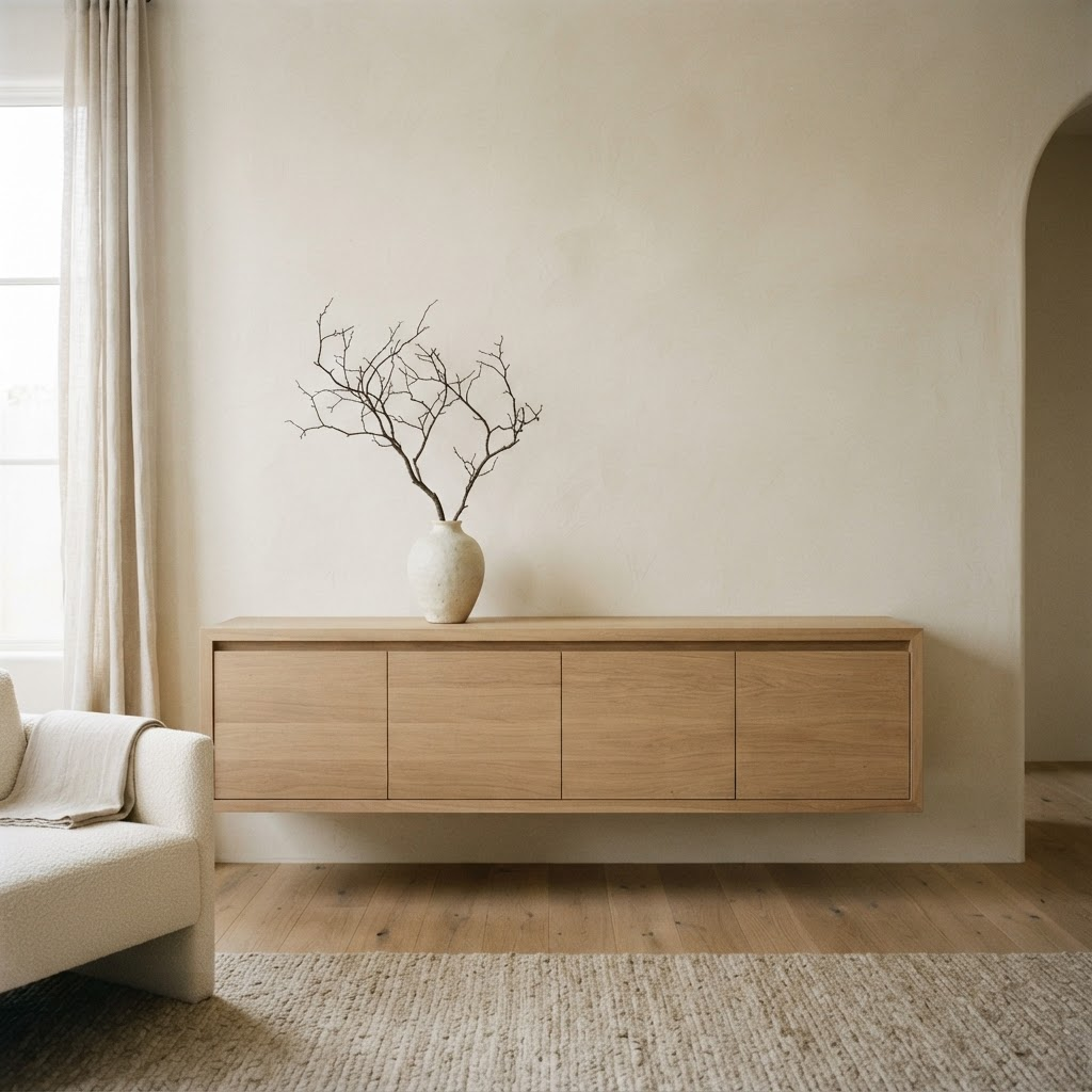 Maßgefertigtes Sideboard in einem ruhigen Wohnraum